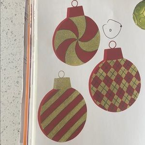 Raz flat flicked ball Christmas ornament red green